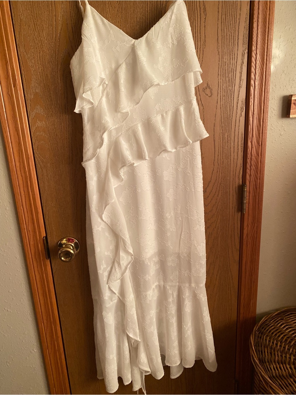 wild fable White Ruffle Maxi Slip Dress